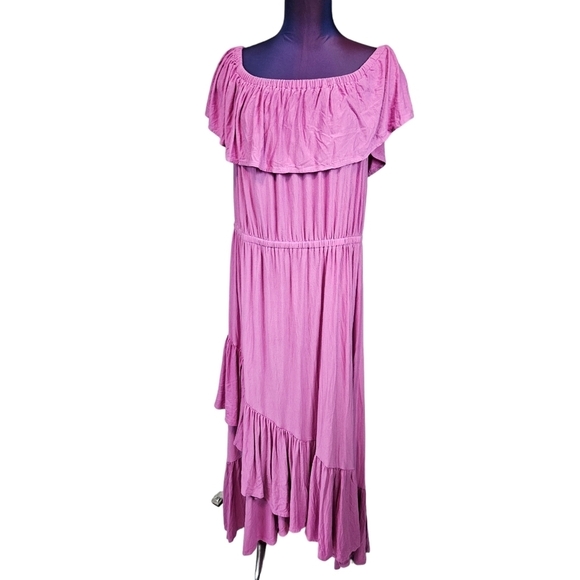 Lane Bryant Orchid Off-the-Shoulder Ruffle Maxi Dress Size 18/20 Women's - Picture 8 of 8